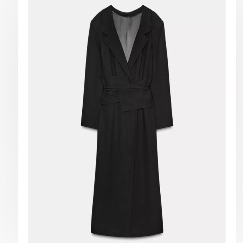 ZARA COAT DRESS WITH SASH ZW COLLECTION NWT SIZE SMALL - Picture 5 of 7